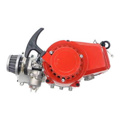 49Cc Small Off-Road Motorcycle 2-Stroke Small Sports Bike 44-6 Red Aluminum Pull Starter 14-Tooth Starter Gasoline Engine (Motorcycle General Parts)