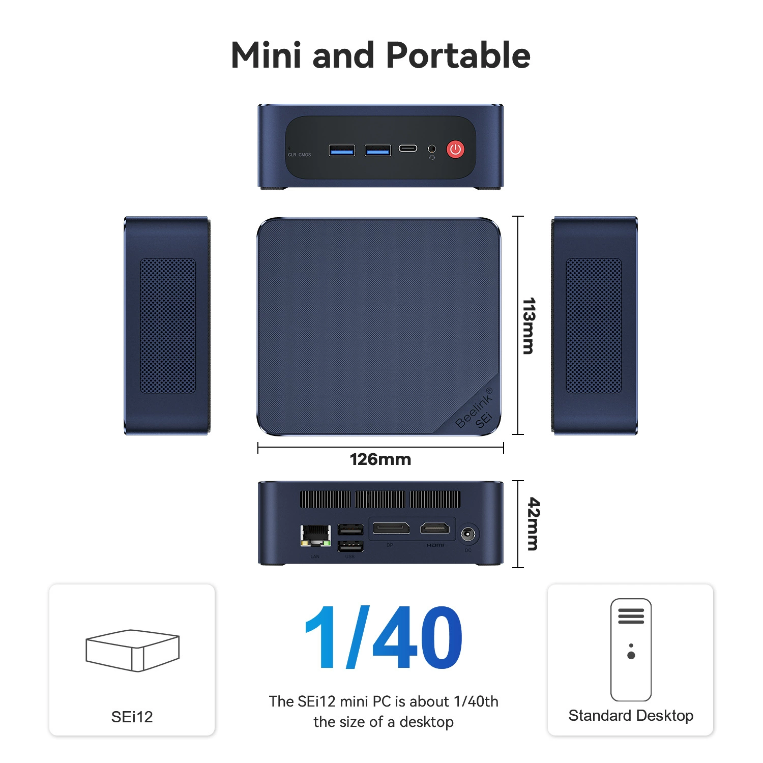 Мини-компьютер SEI 12 Core i5-1235U, коммерческий офисный хост