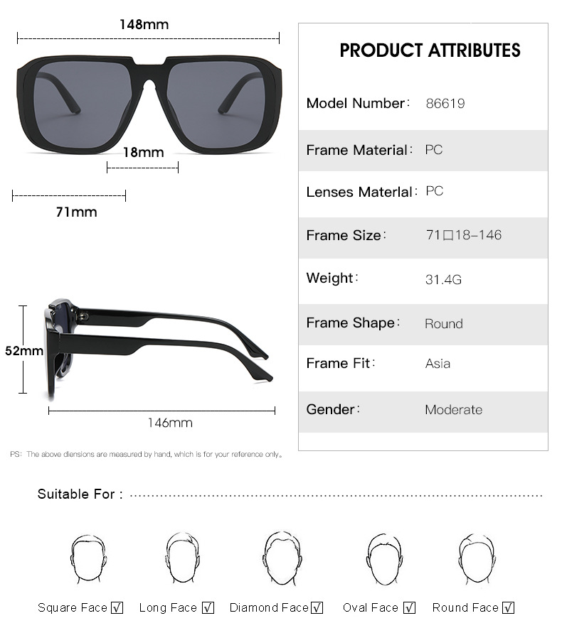 55g Weight Full Frame Glasses Structure Sunglasses Classification PC, UV400 Protection Lens Material Square Glasses Style Daily Occasion Solid Color Pattern Women'S Gender Patchwork Design Fashion Style Black Color Fashion Solid Color PC UV400 Protection Square Patchwork Full Frame Men's Sunglasses 3