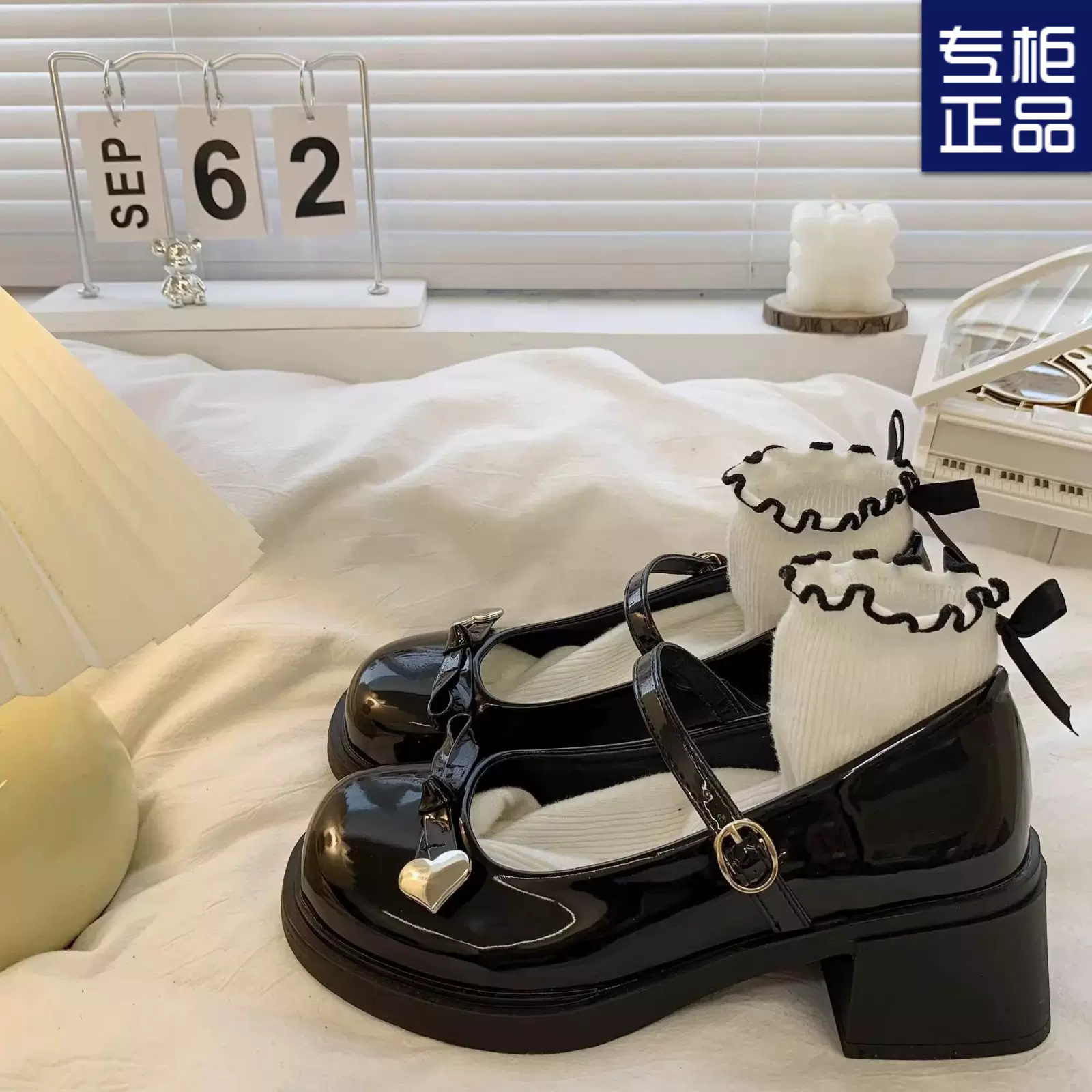 简约温柔黑色圆头增高厚底玛丽珍鞋女2025新款春夏配裙子浅口单鞋