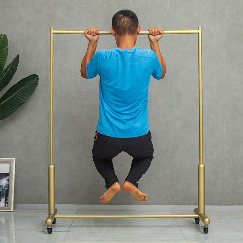 Live Stream Room Clothing Rack Clothes Hook Floor Standing Clothes Hanger Sample Rack Golden Clothes Rack with Wheels