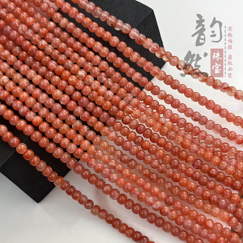 天然南红玛瑙老型珠半成品 diy手链锁骨项链樱桃南红桶珠饰品散珠|undefined