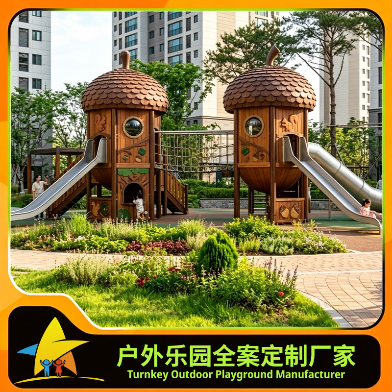 Deslizante de acero inoxidable al aire libre jardín de infantes combinación de niños escalada corredor marco taladro barril gran fábrica de instalaciones de paseos