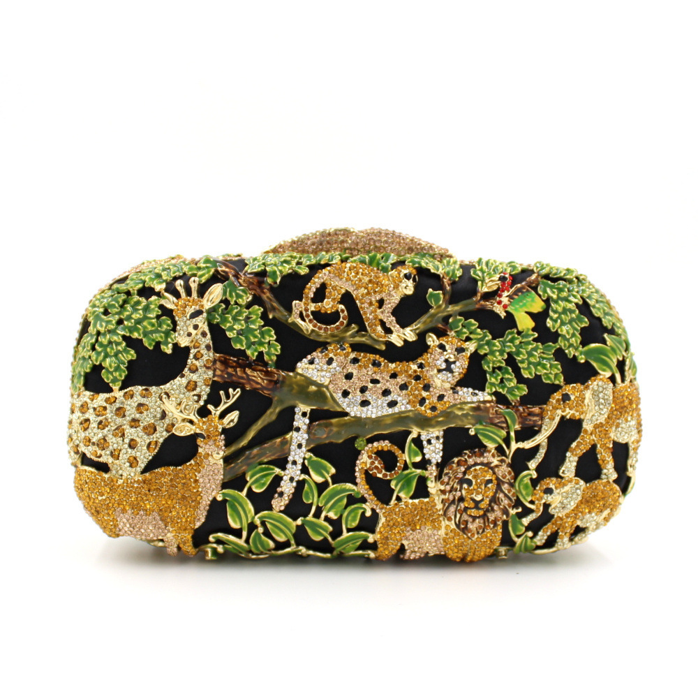 Bolsa de cristal animal transfronteriza Animal Bosque hueco de diamante bolsa de cena de diamante bolsa de mano de mujer