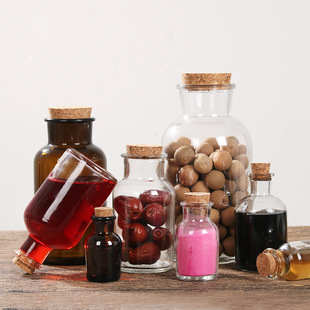 Creative cork glass bottle beverage scented tea sealed candy bottle cereal kitchen storage seasoning bottle wholesale