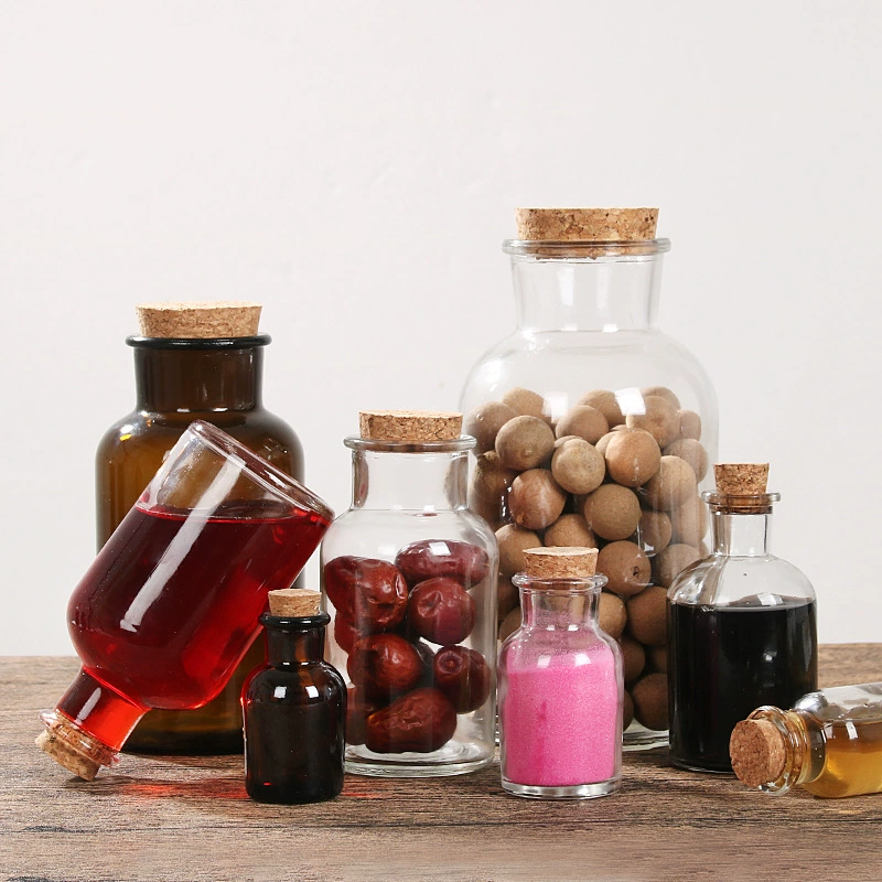 Креативная пробка стеклянная бутылка для напитков цветочный чай герметичная конфетная бутылка зерновых зерновых кухонных приправ бутылка оптом