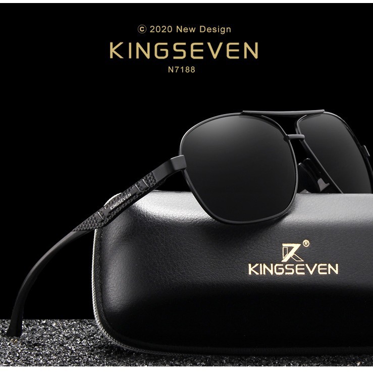 Kingseven New Style Sunglasses for Men, Aluminum-Magnesium Polarized Uv400 Sunglasses for Driving, Anti-Uv