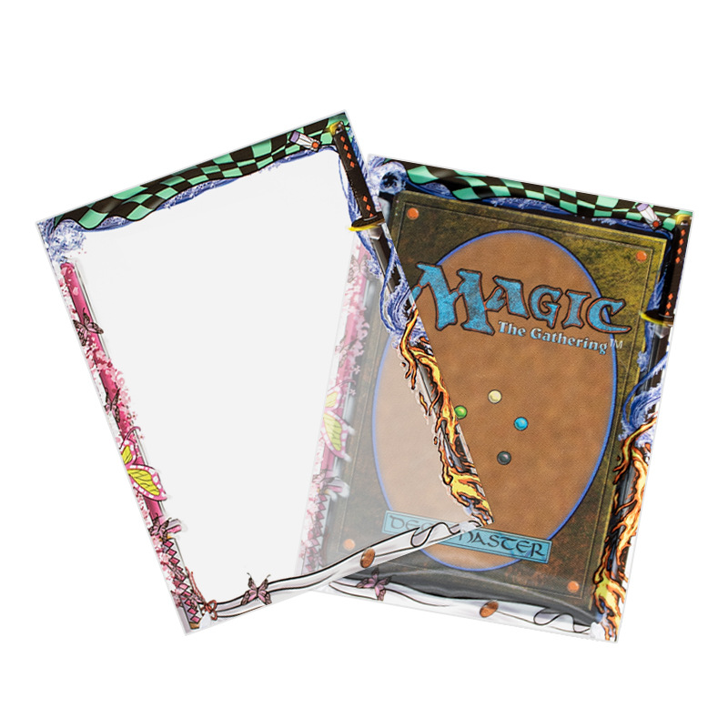 边框印刷艺术卡套动漫卡通妹套印刷牌套游戏王宝可梦印刷卡套定制