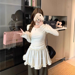 初夏季穿搭连衣裙子女装2025新款今年流行秋季小个子花边下摆短裙