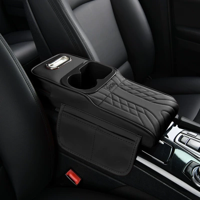 Rest Pad, Tissue Box, Dual Cup – Armrest box - colorful-cup-vertical-medium-premium-black-fits-vehicles-with-a-width-of-16