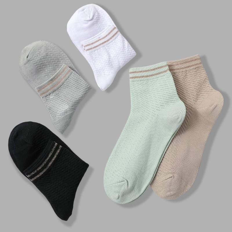 Socks women's spring and summer universal solid color thin comfortable casual breathable mesh soft sweat-absorbent socks wholesale