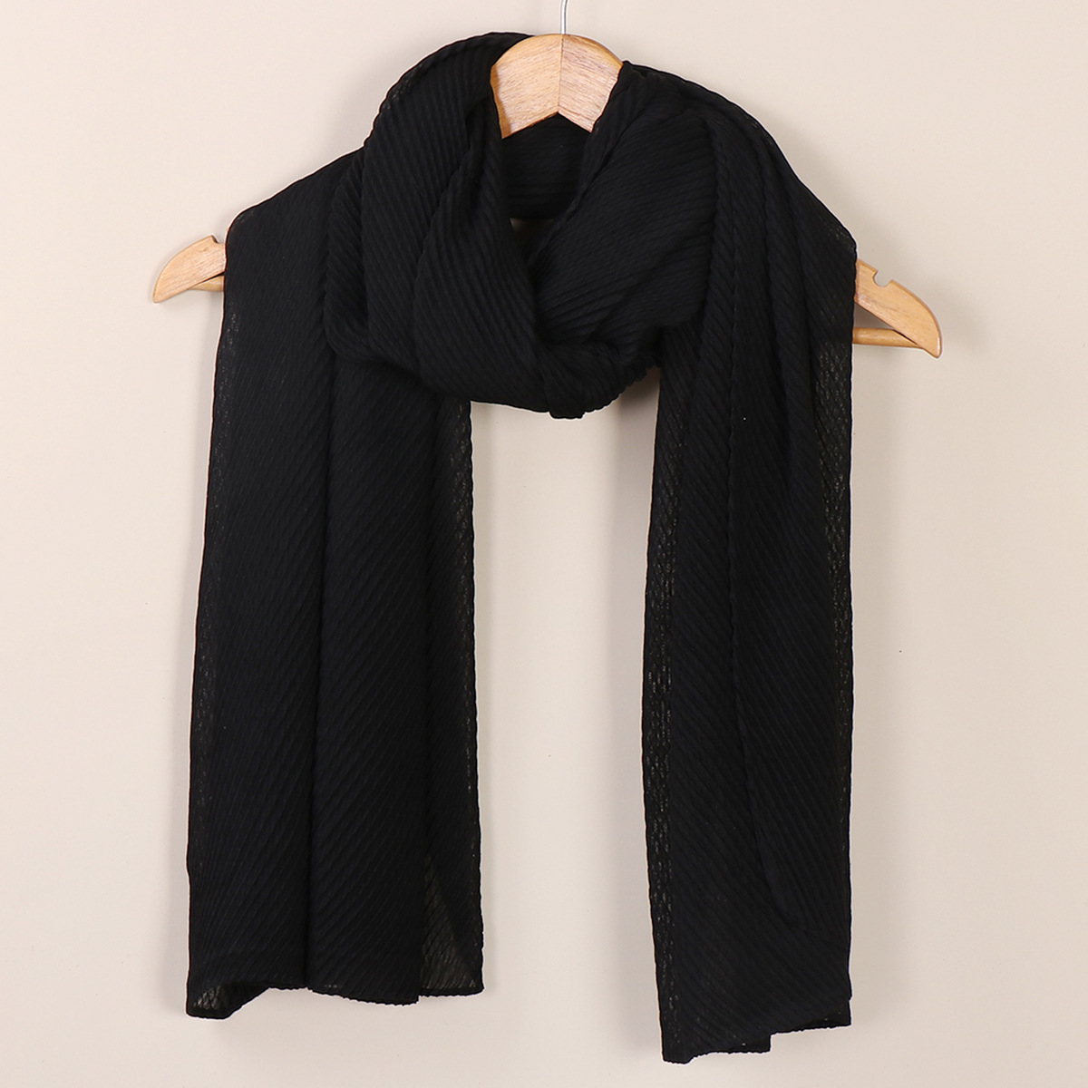 Women's Scarves wrinkled fashion plain wrinkled wrap headscarf solid color voile long shawl_voghion.com