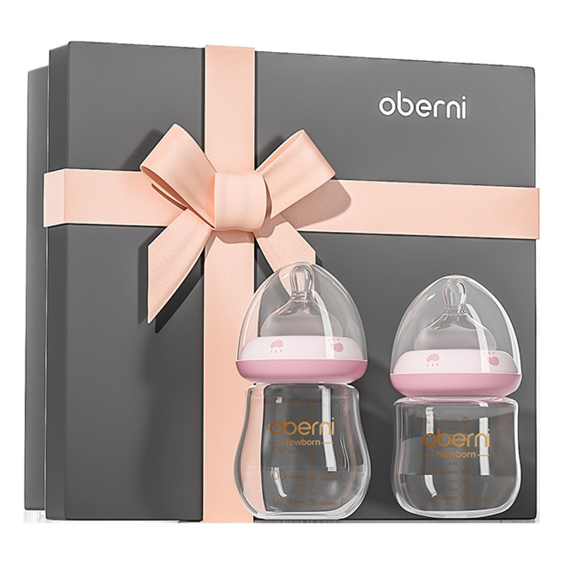 Set de Regalo Biberones de Vidrio 120/150ml 0-6 Meses Anticólicos de Vidrio Borosilicato
