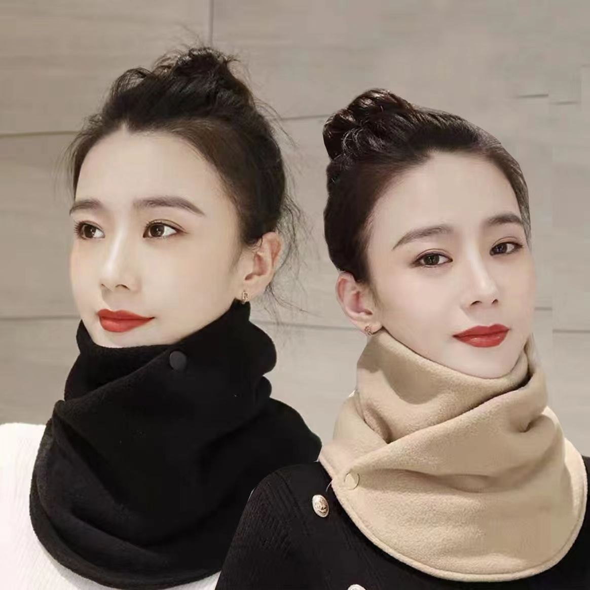 Warm Neck Scarf for Winter Cycling, Warm Neck Protector, Versatile Student Shawl, Plush Autumn and Winter Cold-Proof Neck Cover