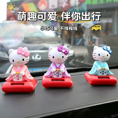 Hellokitty Maşın Bəzək Əşyaları Başını Yelləyən Günəş Enerjili Oyuncaq Tablosu Xanımlar Üçün Moda