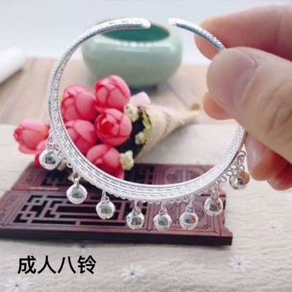 Ethnic minority Miao and Dong adult hanging bell set with eight bells, children's hanging bell set with five bells, handmade stage bells, silver-plated bracelet