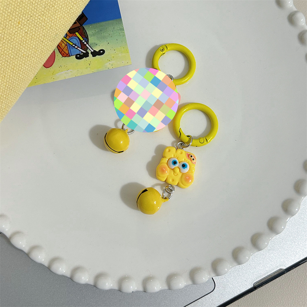 Nuevas campanas SpongeBob Pie Big Star Keychain adornos colgantes de dibujos animados accesorios mochilas chicas regalos amiga