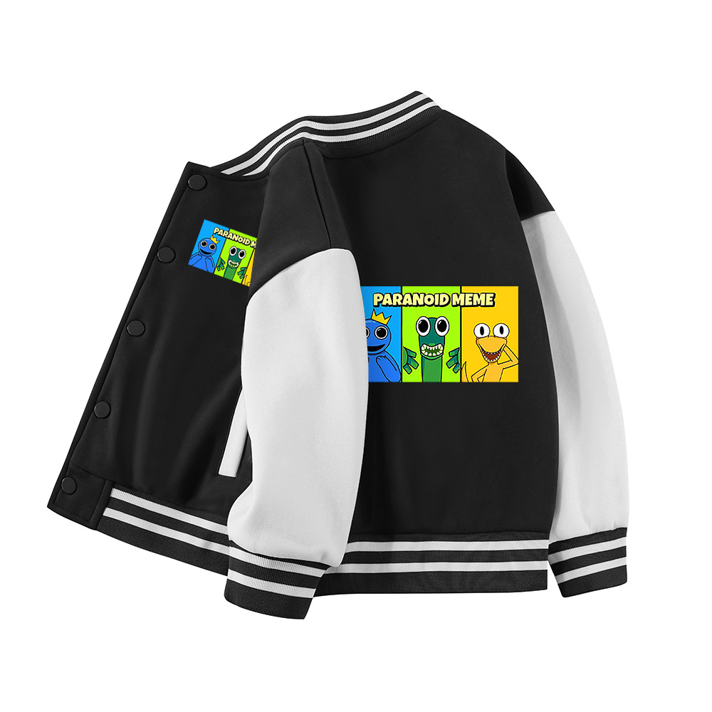 무지개 친구 소년 코트 2025 새로운 가을과 겨울 옷 어린이 느슨한 스포츠 어린이 서양식 야구 옷