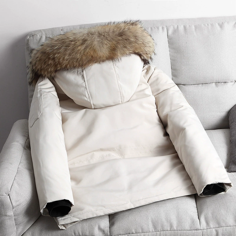 Down jacket, winter set, universal short hoody for leisure, increased thickness