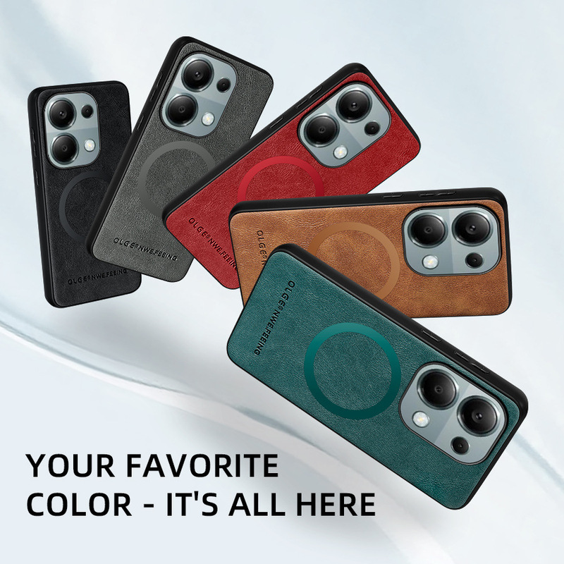 Suitable for Red Rice Note13Pro Phone Case Magsafe Magnetic Craft Pattern note14pro Business Protective Case