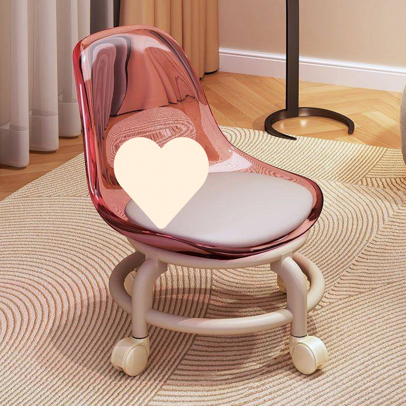 Acrylic Small Stool Pulley Low Stool Household Silent Universal Wheel Small Chair Kidsren's Toddler Removable Back Chair