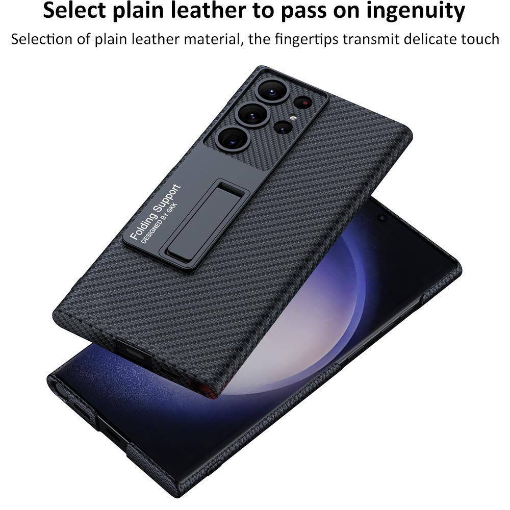 Suitable for Samsung series S24 phone plain leather holder S24Ultra S24Plus full package protective case_voghion.com