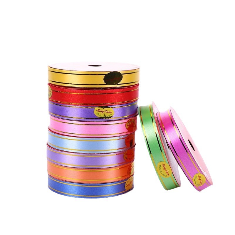 1,6 borde de oro impreso cinta partido suministros de la boda globo atado cuerda campanas de viento cinta embalaje cinta decoración de vacaciones