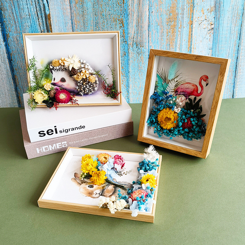 Mother's Day Gift Dried Flower Photo Frame Handmade DIY Dried Flower Stage Photo Frame Mother's Day Salon Activities Group Building Props