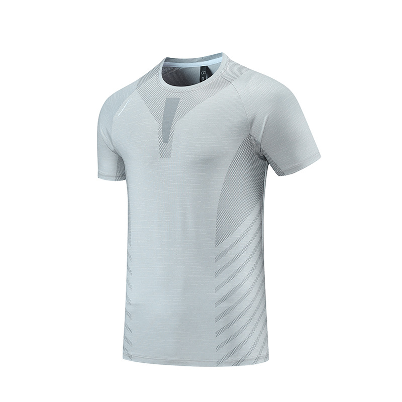 Verano corriendo ropa de secado rápido hombres de seda de hielo de fitness manga corta casual cómodo deportes camiseta cuello redondo al aire libre de los hombres UA