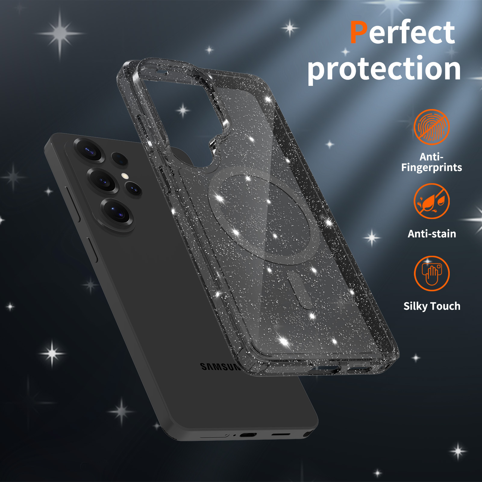 High Transparency Glitter Phone Case For Samsung Galaxy S26 Plus_voghion.com
