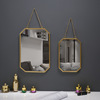 Nordic wind iron art square wall mirror toilet bathroom dormitory mirror mirror hanging wall washing table wall -mounted makeup mirror