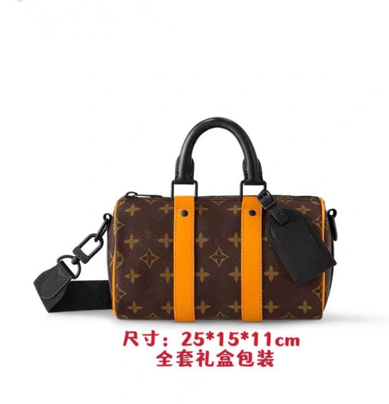 新款keepall25 枕头包压花单肩包滚筒包圆筒包时尚斜挎包男女通用|undefined