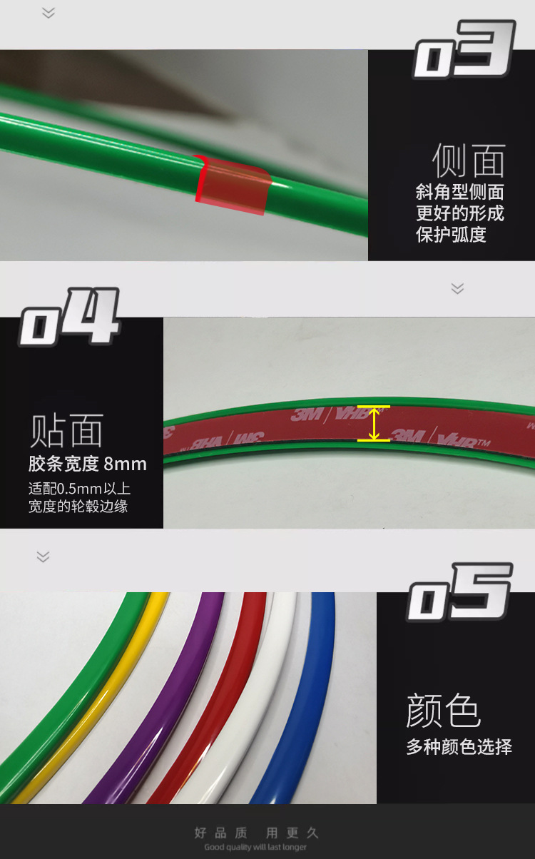 【Abs Plastic Material】New Style Adhesive One-Piece Car Wheel Hub Anti-Scratch Decorative Protective Ring