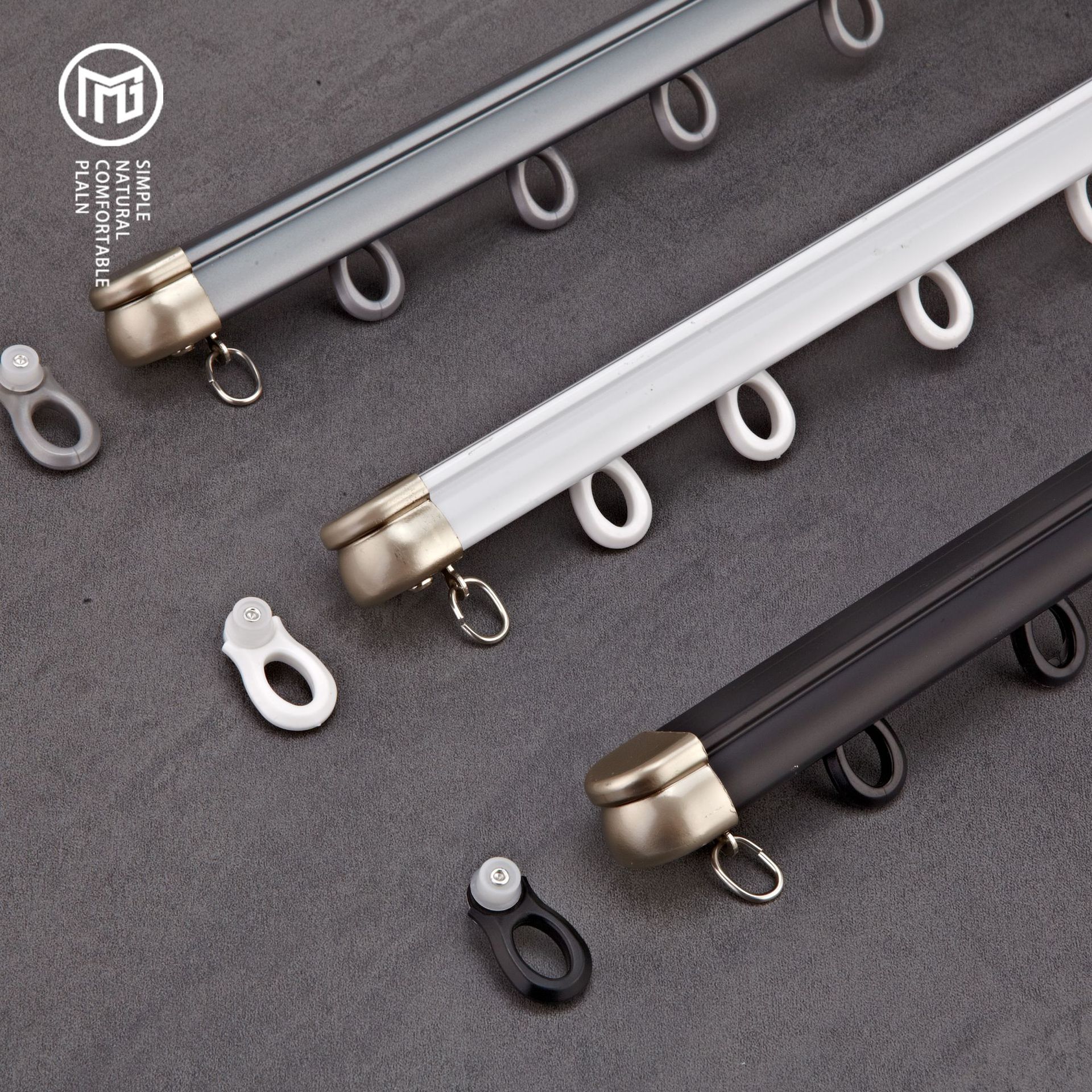 Window treatment accessories track nano-quiet slide rail extendable track no assembly required no measurement required high-end export