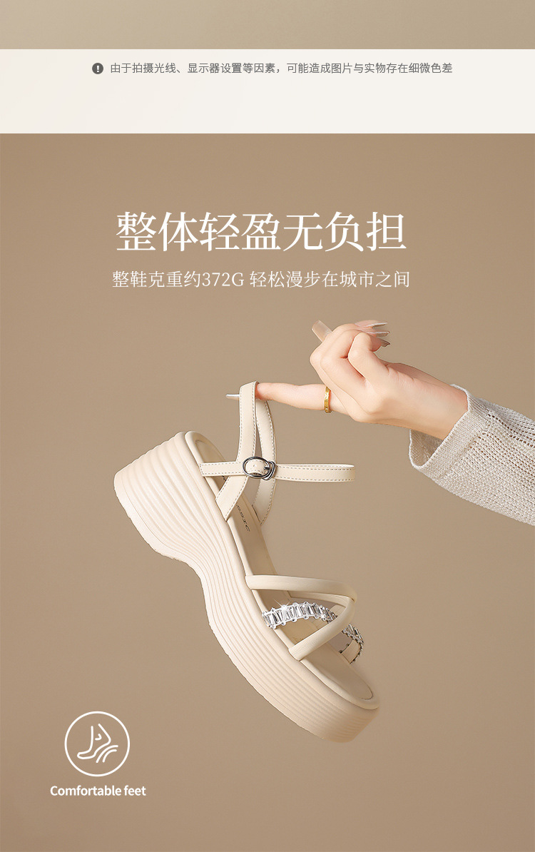 Giày sandal cao gót nữ đính đá phong cách thời trang — KY65 Bạc chi tiết 7