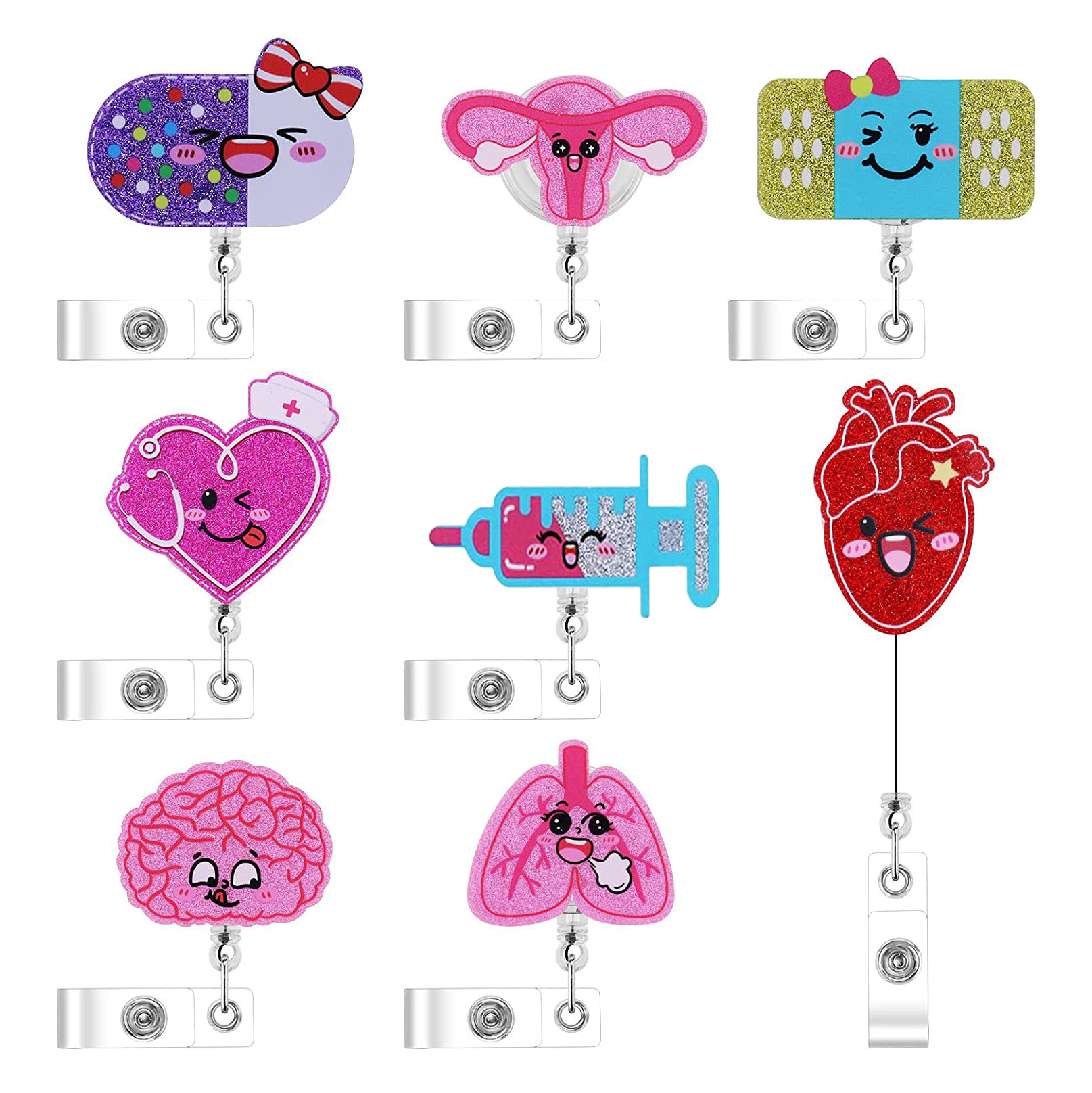 19g Weight Acrylic Plastic Medical Pattern Can Retractable Buckle