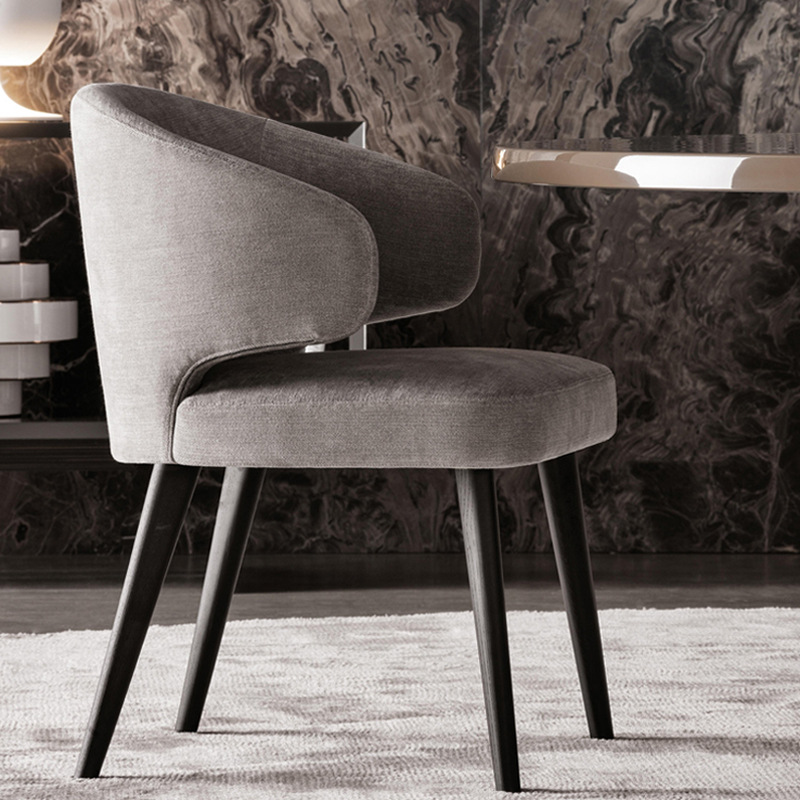 Nordic solid wood chair, Italian minimalist dining chair, designer casual chair, cafe single back sofa chair
