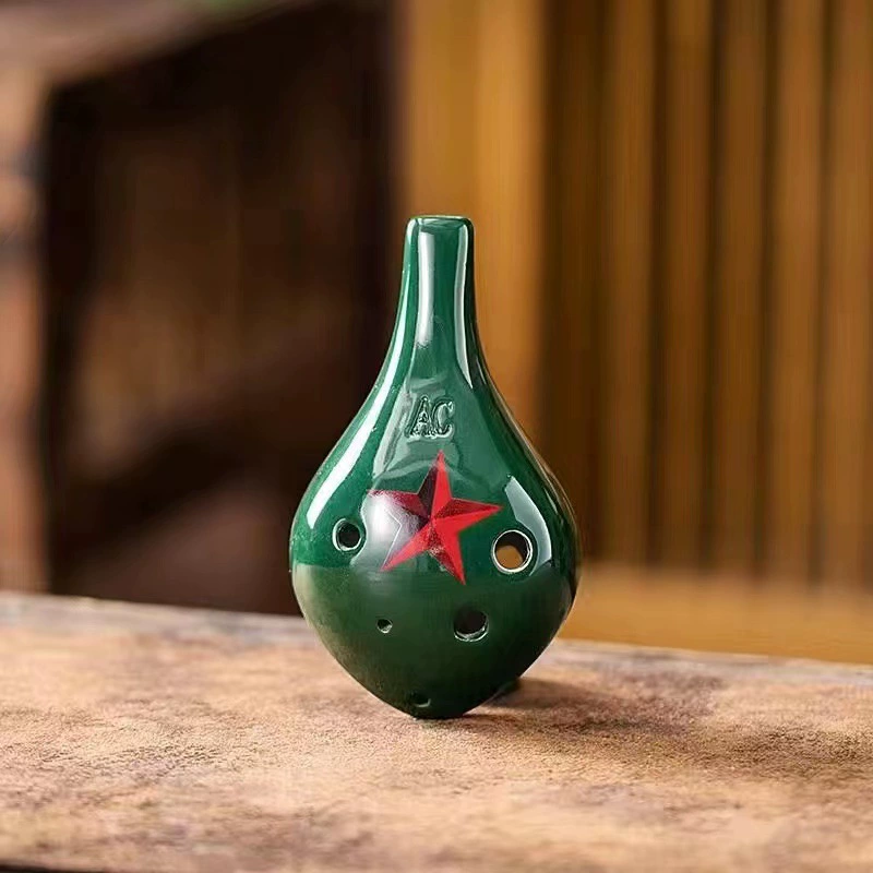 Six-hole oval alto AC-tuning starry sky pottery beginners students perform musical instruments 6-hole C-tuning oval can be engraved