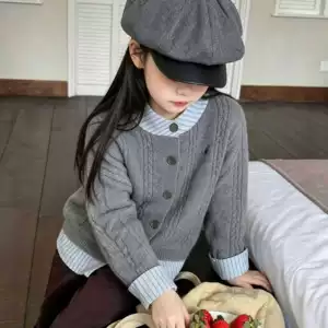 Осенний кардиган трикотажный модный универсальный комплект в корейском стиле