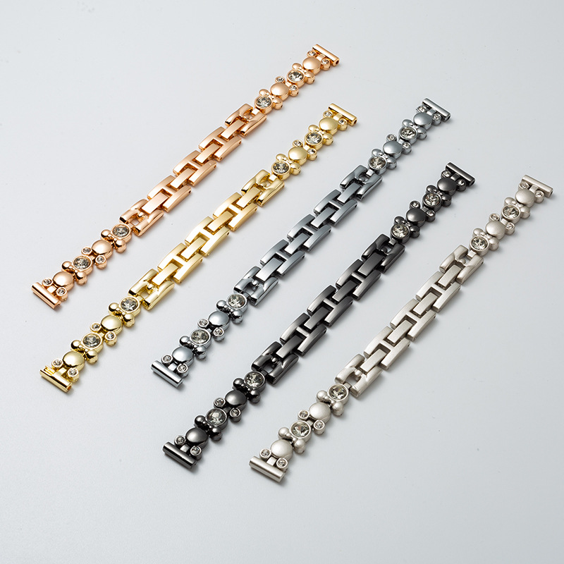Suitable for Xiaomi 89 Bracelet Strap Stainless Steel Metal Mickey Wristband Women's Apple Bracelet Watch Strap