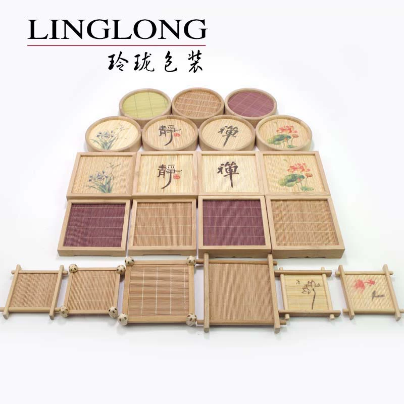 Ювелирные украшения, нефритовая основа, ювелирный бамбуковый коврик, подставка для браслета, подставка для чая, подставка для демонстрации из бамбукового дерева