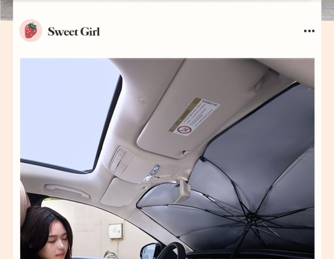 Clearance Sale with Free Shipping: Car Sunshade Umbrella, In-Car Sunshade Curtain, Car Sun Protection Shield, Front Windshield Cover, Car Accessory