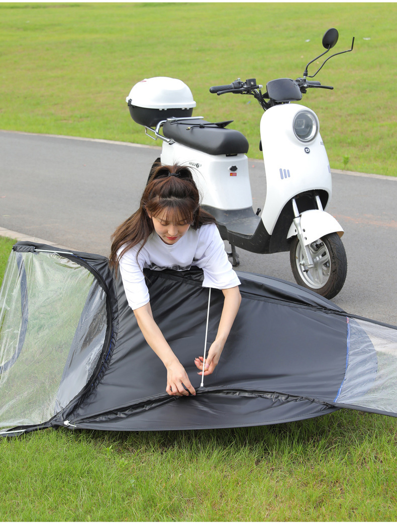 New Style Detachable Fully Retractable Folding Canopy for Electric Vehicles, Scooter Sunshade, Windproof and Rainproof