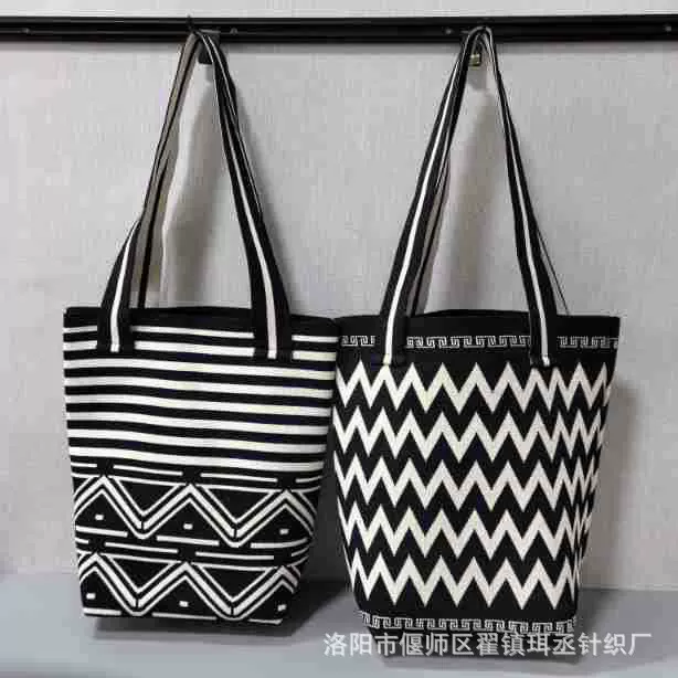 大容量针织包包女士单肩包百搭时尚斜挎包水桶包托特包挎包包包