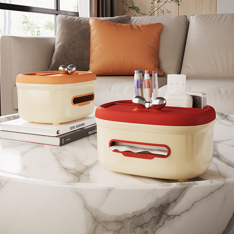 Caja de toallas de escritorio sala de estar creativa de lujo ligera multifuncional almacenamiento caja de toallas de alto valor fábrica de fuente