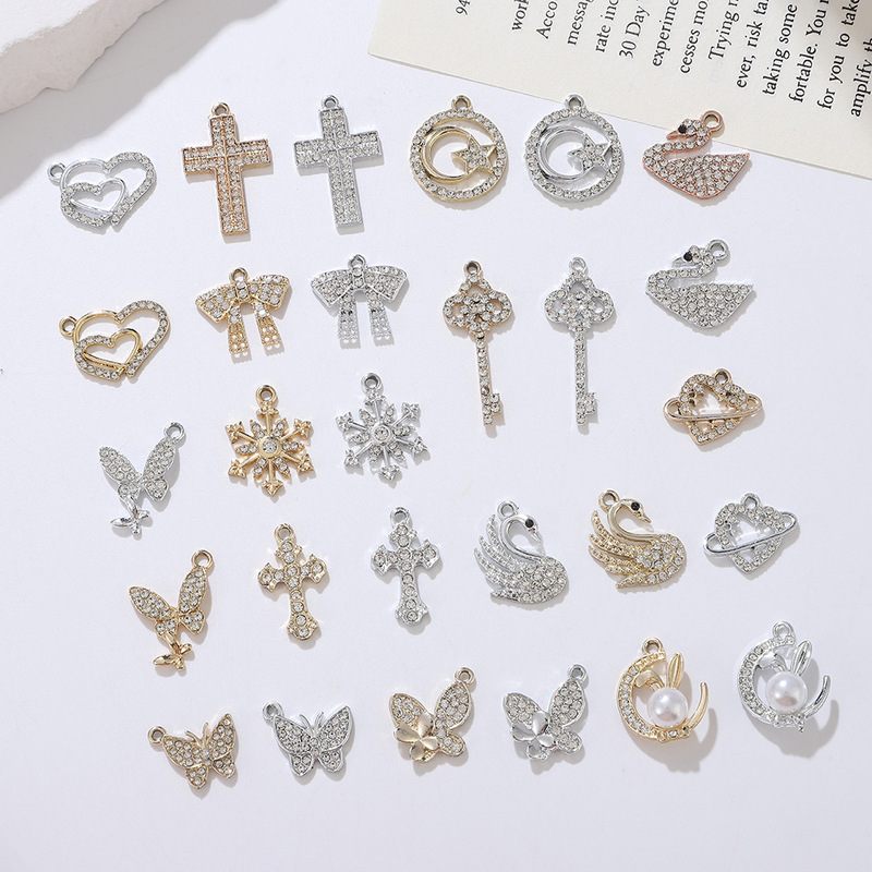 Cross Pendant Single Pendant DIY Earrings Necklace Bracelet Diamond Pendant Alloy Jewelry Bracelet Accessories