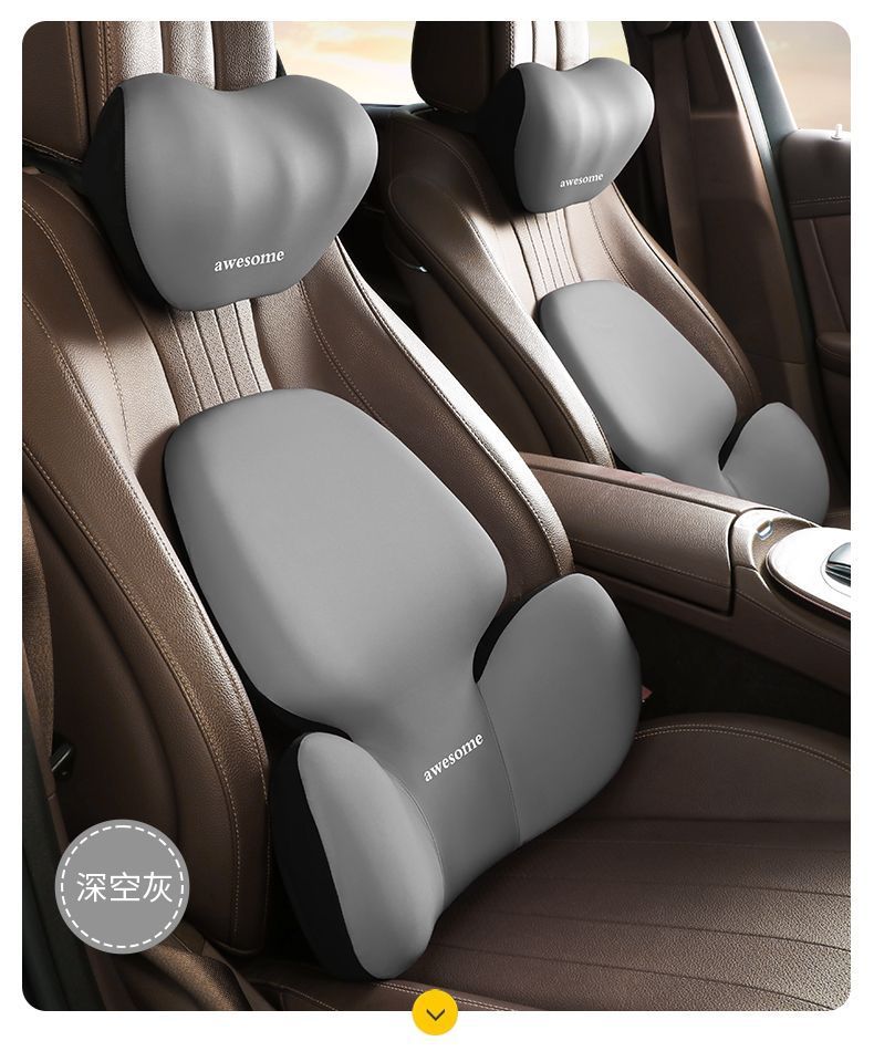 Summer Hot-Selling Widened Lumbar Support Car Neck and Waist Protection Set Car Cushion Back Cushion Car Cushion Memory Foam Cushion