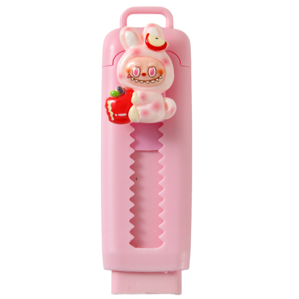 Caja de goma de goma de tirar de tela pequeña goma de goma de dibujos animados lindos estudiantes de escuela primaria núcleo intercambiable goma retráctil limpia menos residuos papelería