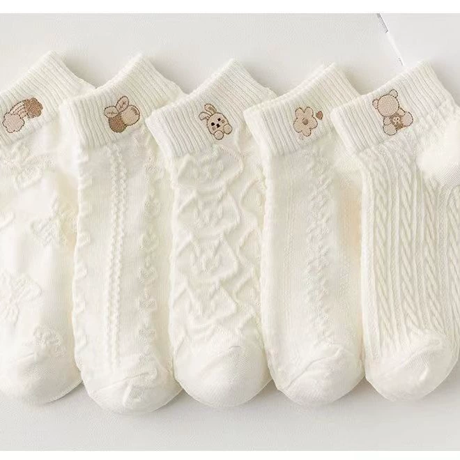 Маленькие белые носки женщины любят дышащие носки весной и осенью