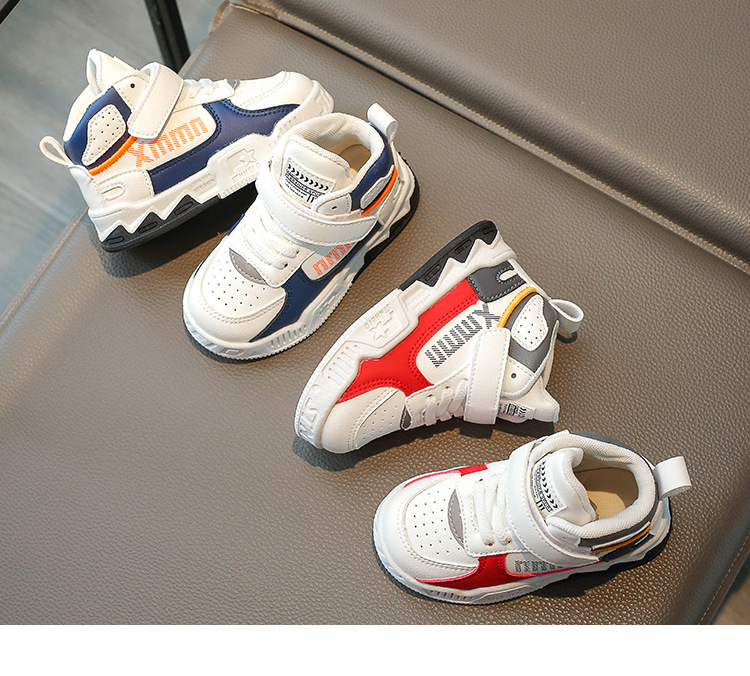 2024 primavera e autunno scarpe da basket in pelle per bambini scarpe da ginnastica alte per ragazzi scarpe da corsa da allenamento per bambini di piccole e medie dimensioni_voghion.com